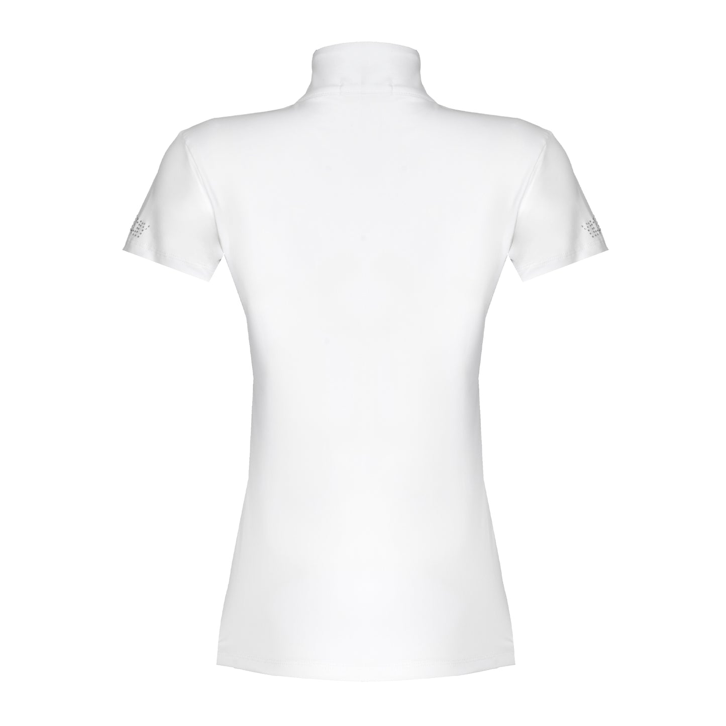 Blusa Prova Hipismo Lucky Shoe Swarovski SS Branca - Lucky_U Riders