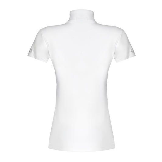 Blusa Prova Hipismo Lucky Shoe Swarovski SS Branca - Lucky_U Riders