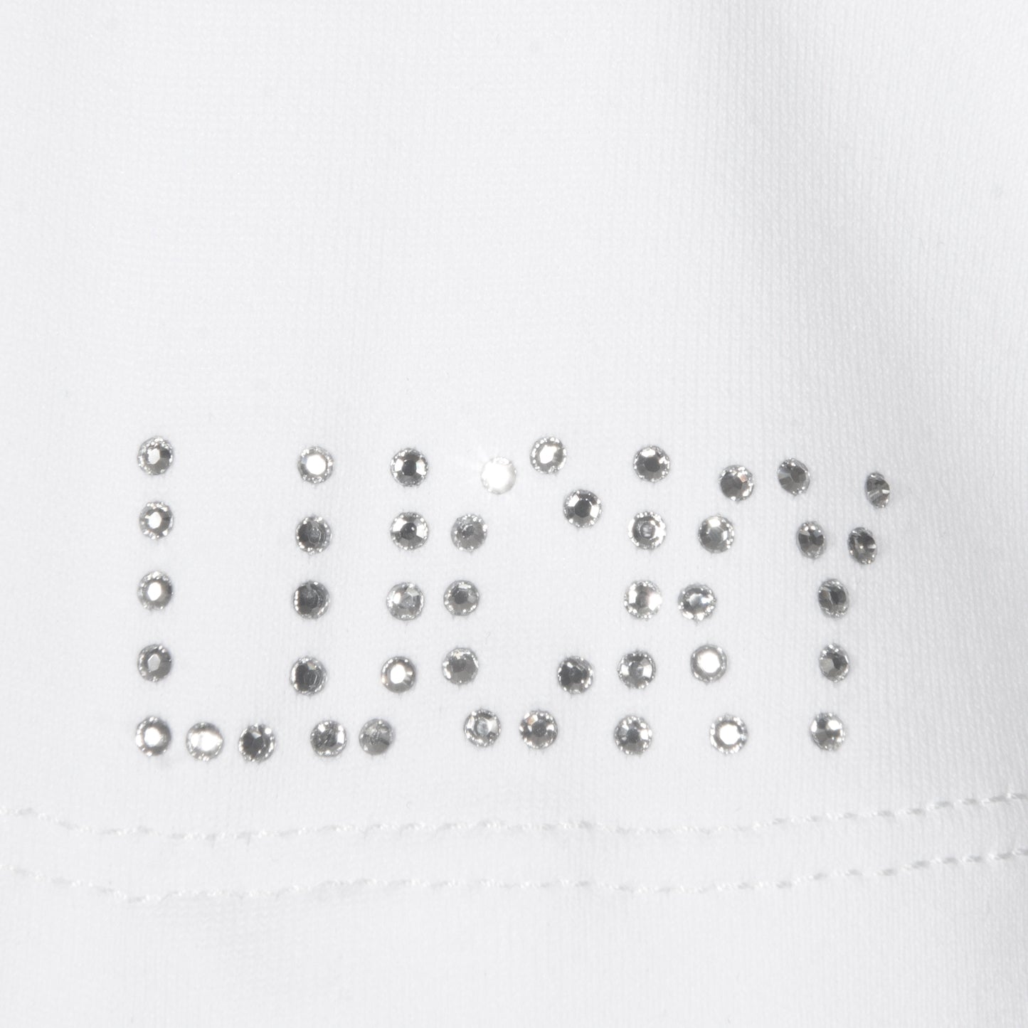 Blusa Prova Hipismo Lucky Shoe Swarovski SS Branca - Lucky_U Riders