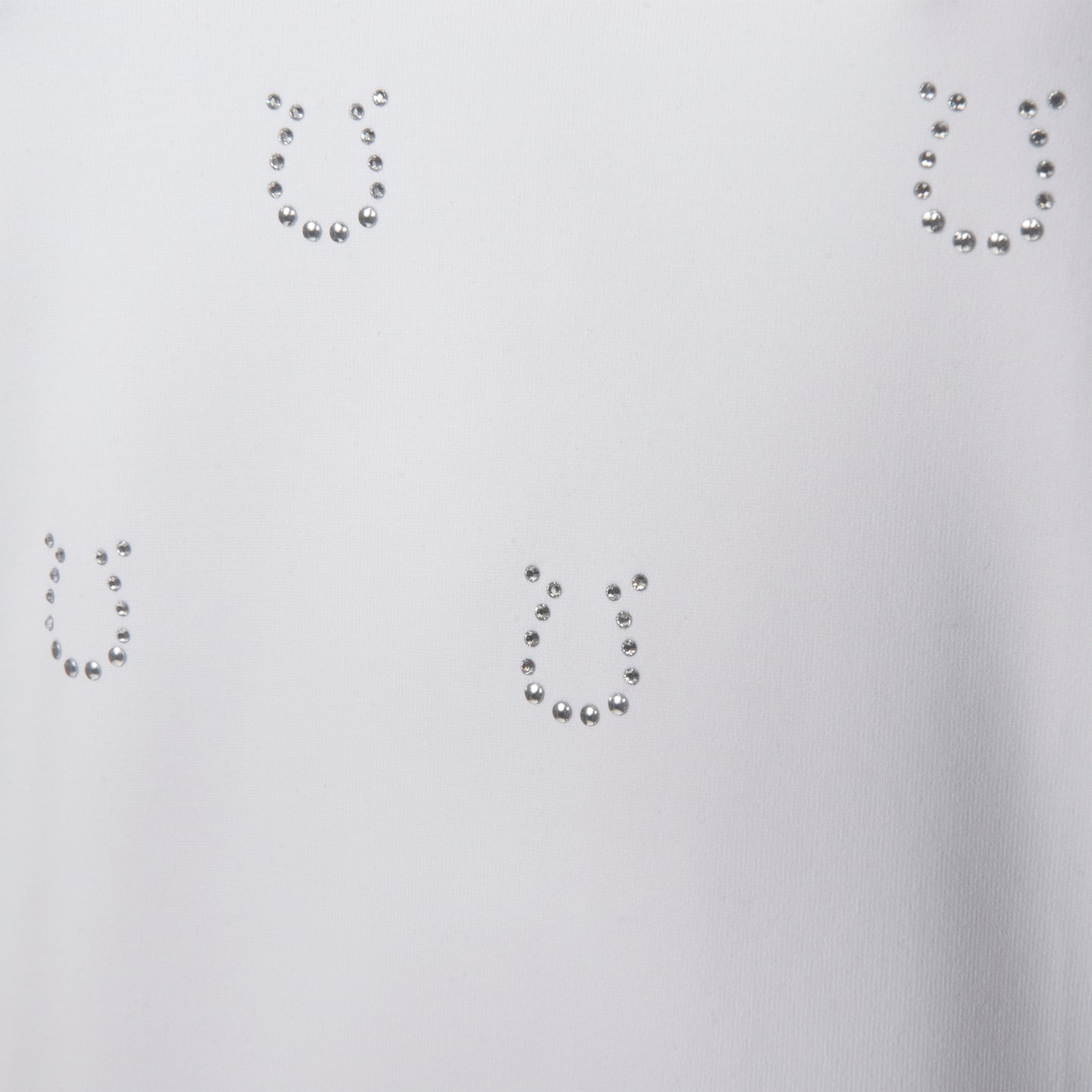 Blusa Prova Hipismo Lucky Shoe Swarovski SS Branca - Lucky_U Riders