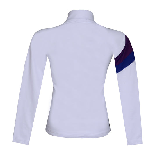 Blusa Prova Hipismo Royal Lucky LS Infantil Branca e Vinho