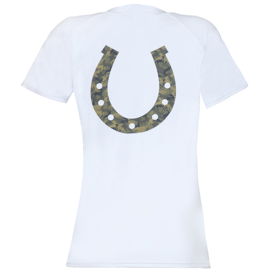 Blusa Treino Hipismo Training Tech Raglan SS Branca - Lucky_U Riders