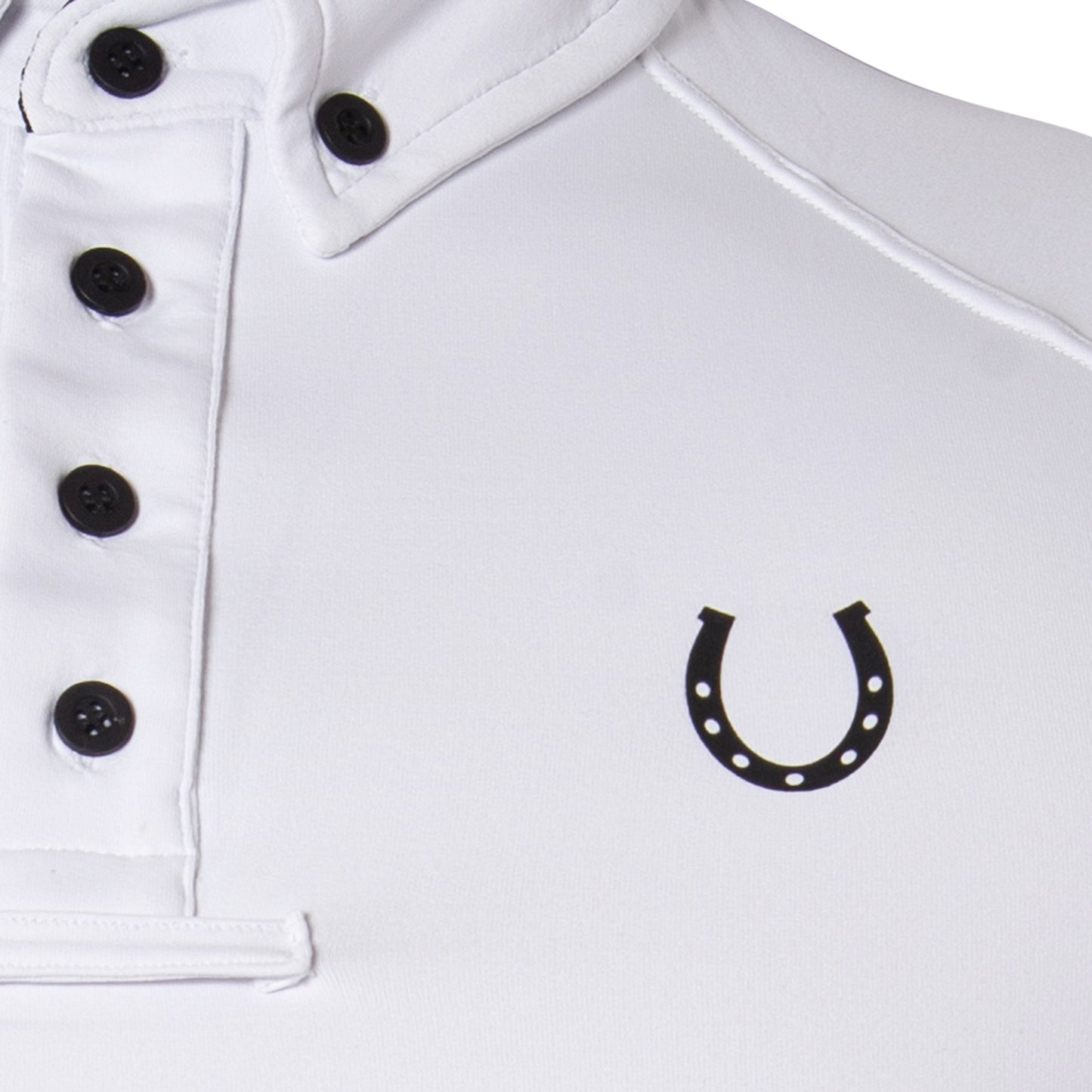 Camisa Polo Hipismo Lucky Stripe Branca e Preta