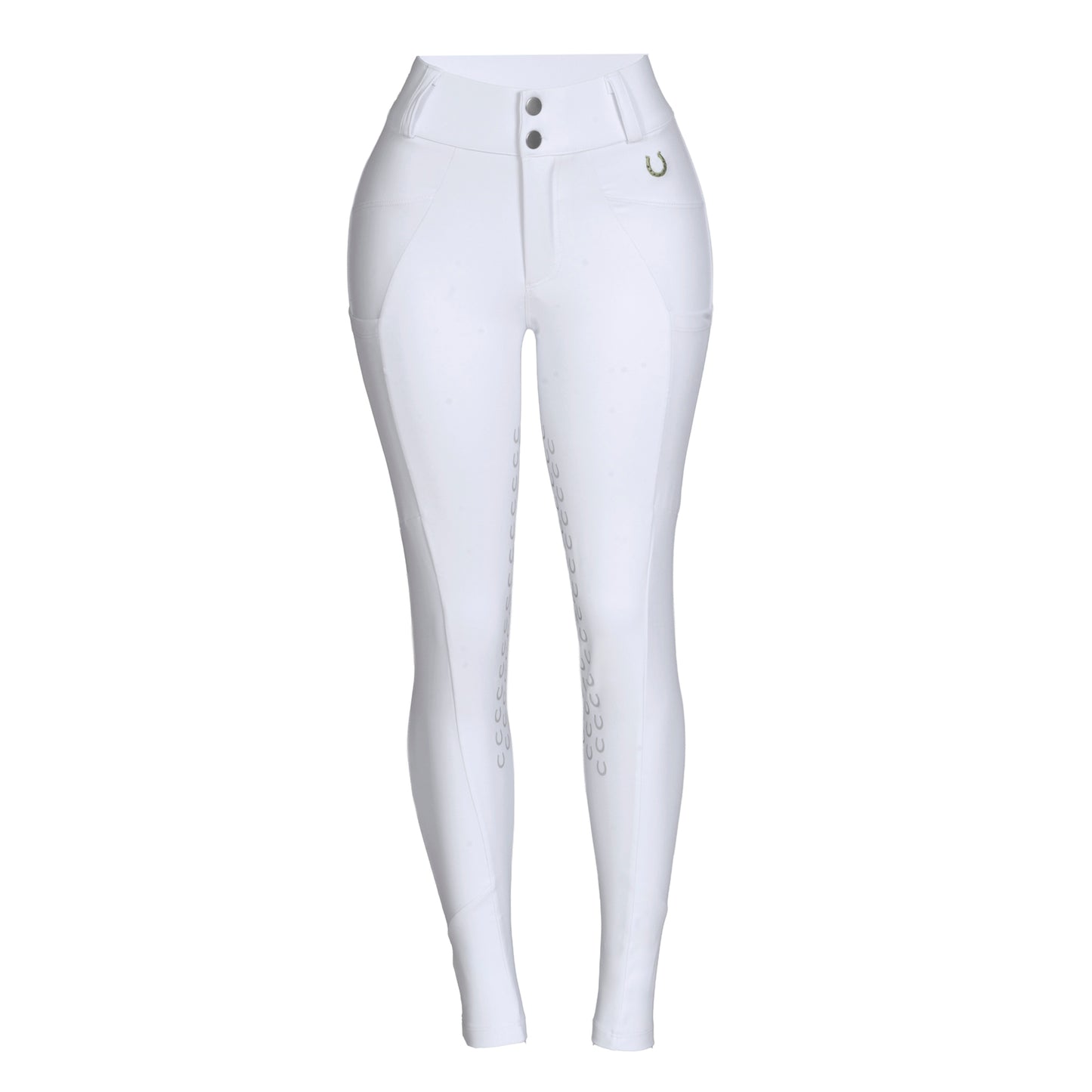 Culote Prova Hipismo Zíper High Waist Infantil Branco - Lucky_U Riders