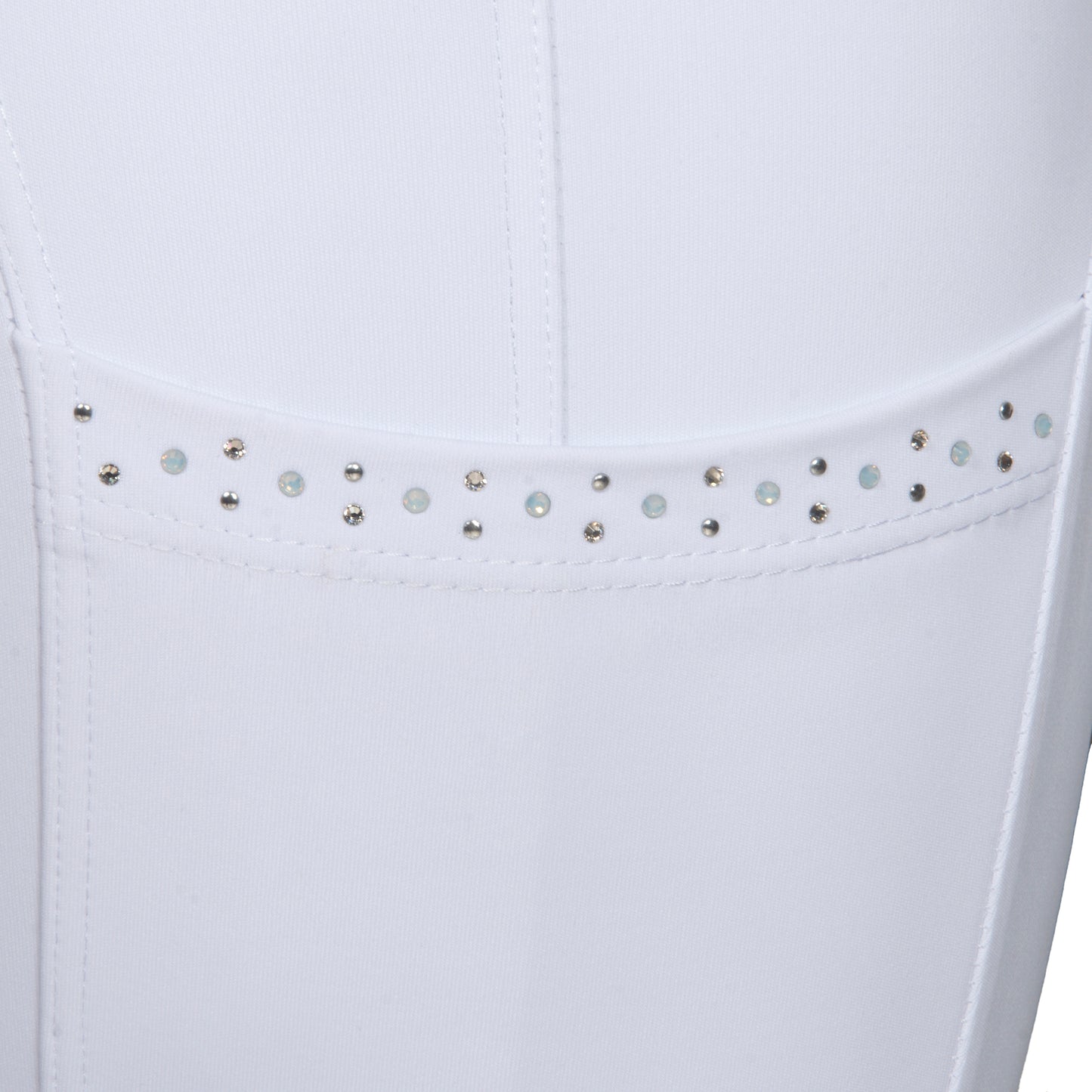 Culote Prova Hipismo Zíper High Waist Swarovski Branco - Lucky_U Riders
