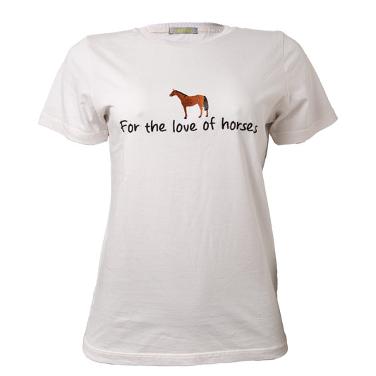 T-Shirt Love of Horses Branca - Lucky_U Riders