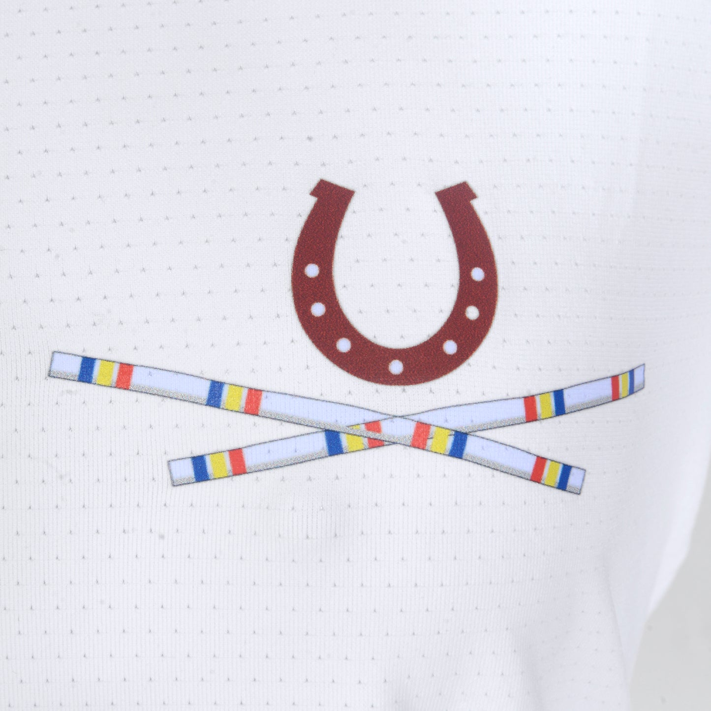 Blusa Treino Hipismo Training Tech Raglan Ferradura LS Infantil Branca - Lucky_U Riders