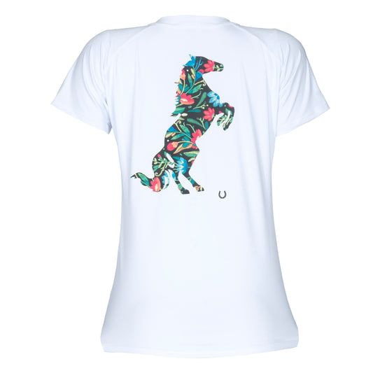 Blusa Treino Hipismo Training Tech Raglan SS Branca - Lucky_U Riders