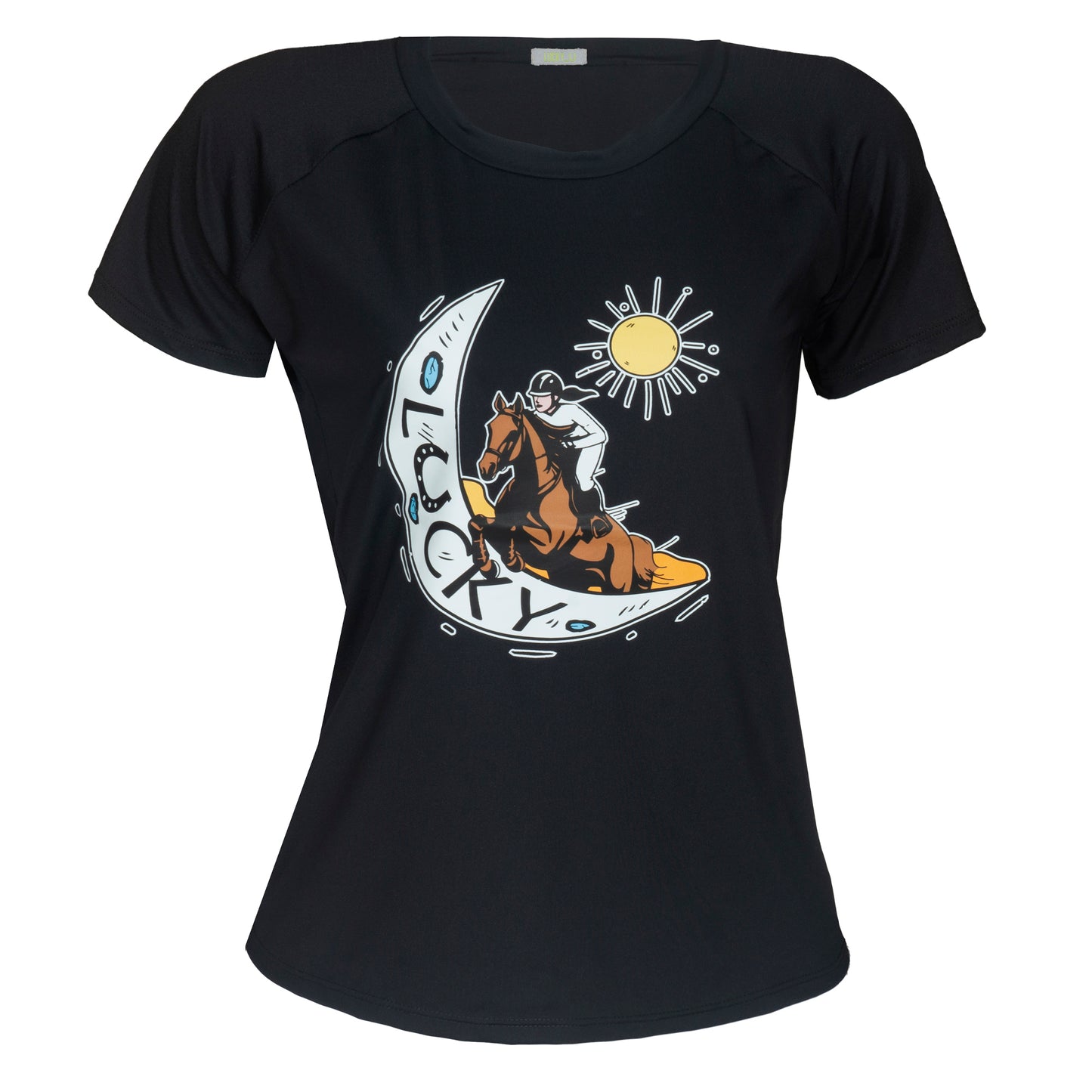 Blusa Treino Hipismo Training Tech Raglan SS Infantil Preta - Lucky_U Riders