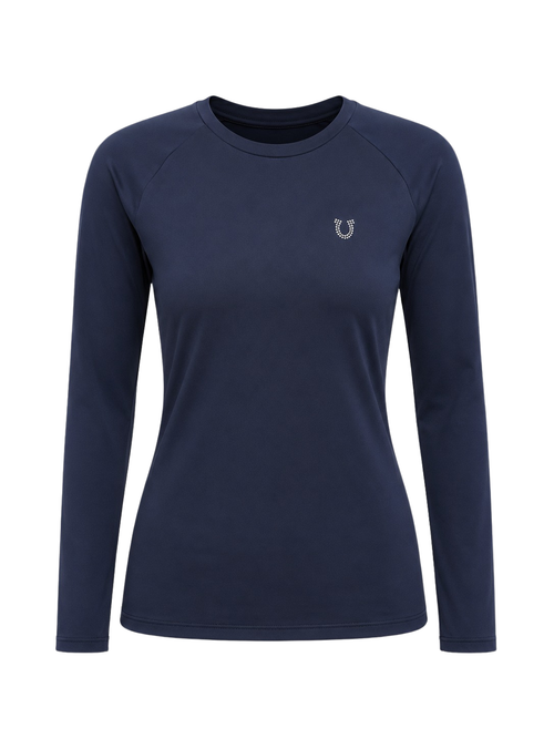 Blusa Treino Hipismo Training Tech Cavalo 3D LS Marinho