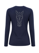 Blusa Treino Hipismo Training Tech Cavalo 3D LS Marinho