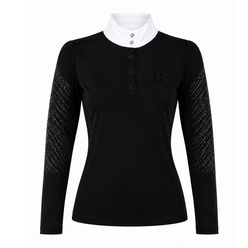 Blusa Prova Hipismo Cosmic Arms LS Infantil Preta
