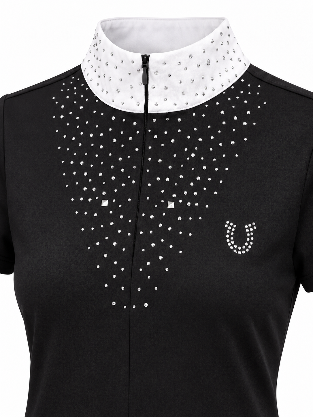 Blusa Prova Hipismo Fireworks SS Swarovski Infantil Preta