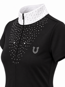 Blusa Prova Hipismo Fireworks SS Swarovski Preta