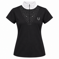 Blusa Prova Hipismo Fireworks SS Swarovski Preta