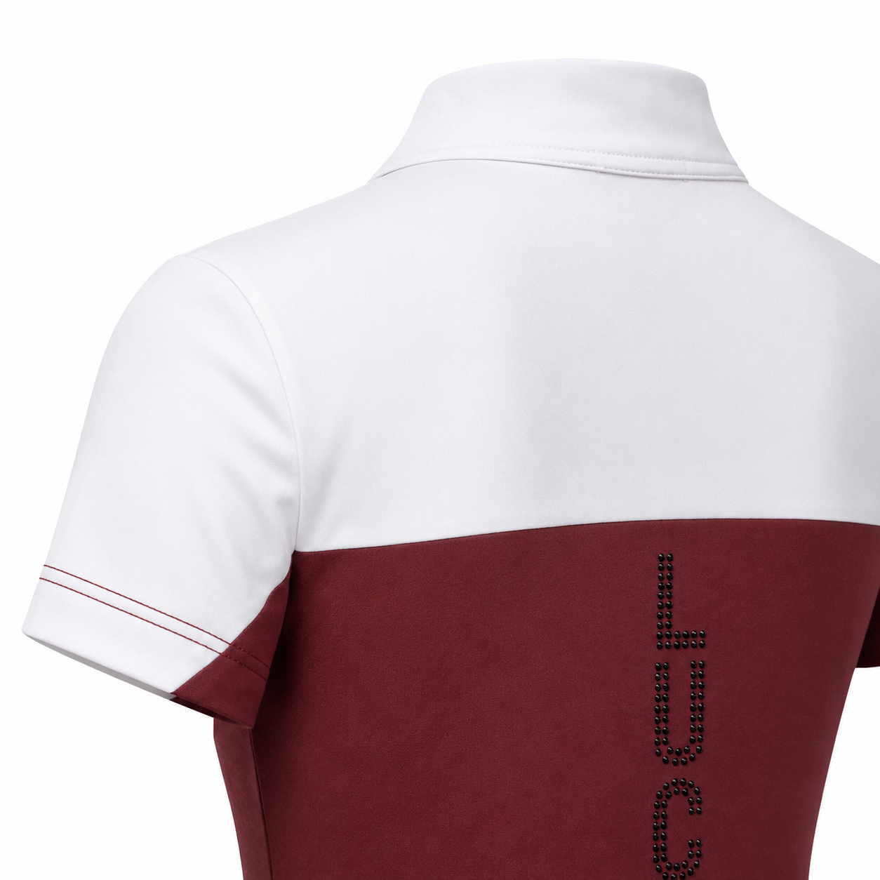 Blusa Prova Hipismo Lucky Equestrian SS Infantil Canela e Branco