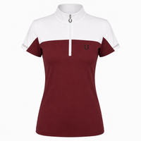 Blusa Prova Hipismo Lucky Equestrian SS Canela e Branco