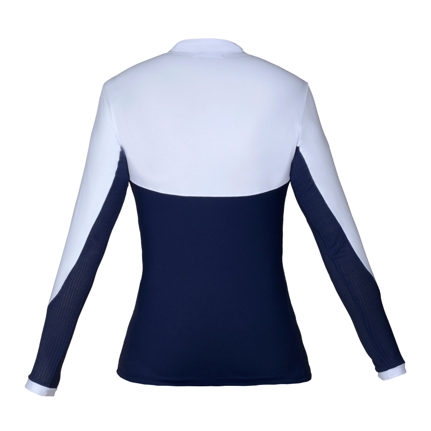 Blusa Prova Hipismo Block Heart LS Infantil Branca e Marinho