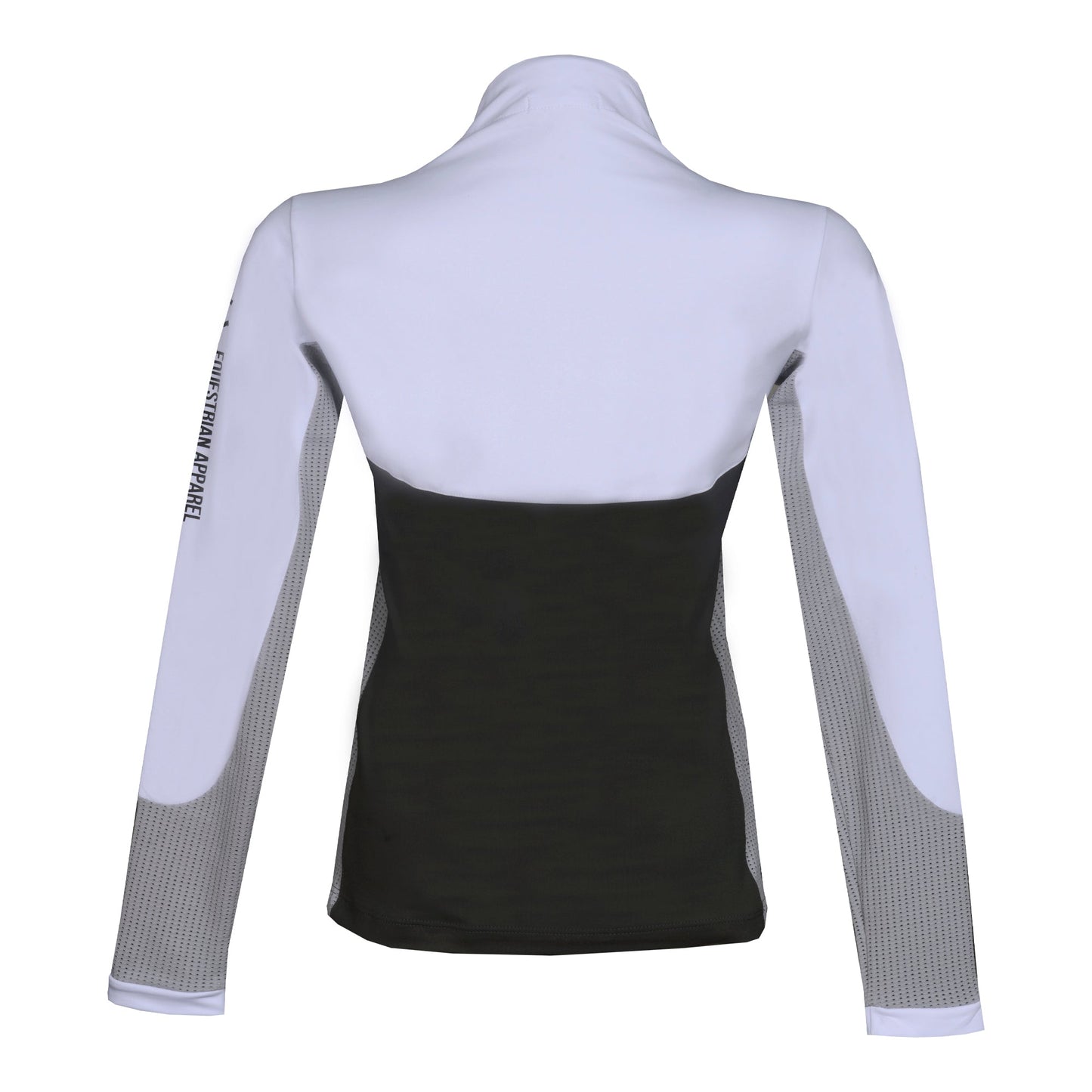 Blusa Prova Hipismo Block Heart LS Infantil Branca e Chumbo