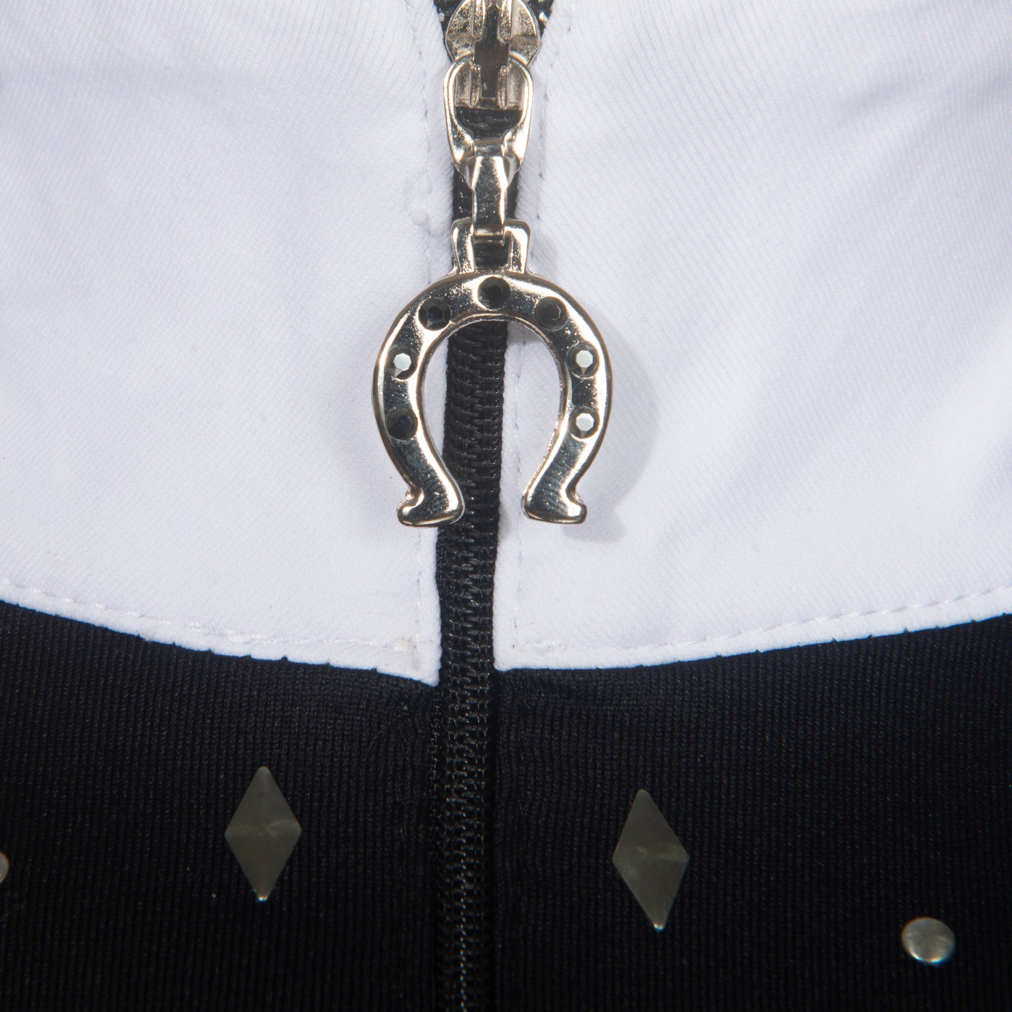 Blusa Prova Hipismo Choker Swarovski LS Preta - Lucky_U Riders