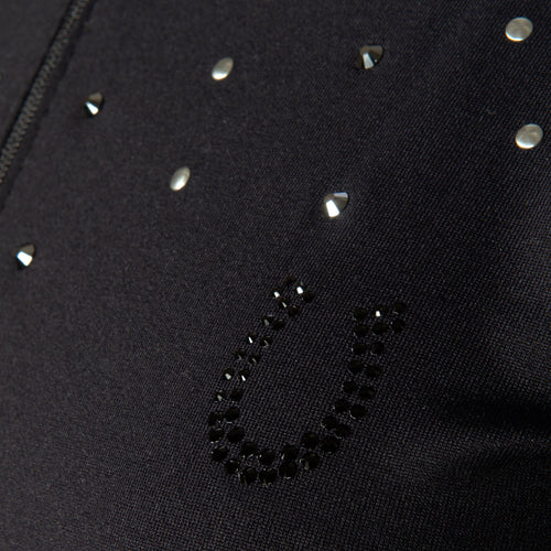 Blusa Prova Hipismo Choker Swarovski LS Preta - Lucky_U Riders
