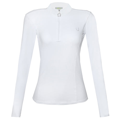 Blusa Prova Hipismo Basic Jump LS Branca - Lucky_U Riders