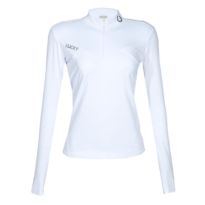 Blusa Prova Hipismo Ibiza LS Branca - Lucky_U Riders