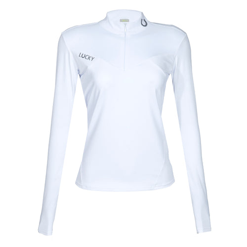 Blusa Prova Hipismo Ibiza LS Infantil Branca - Lucky_U Riders