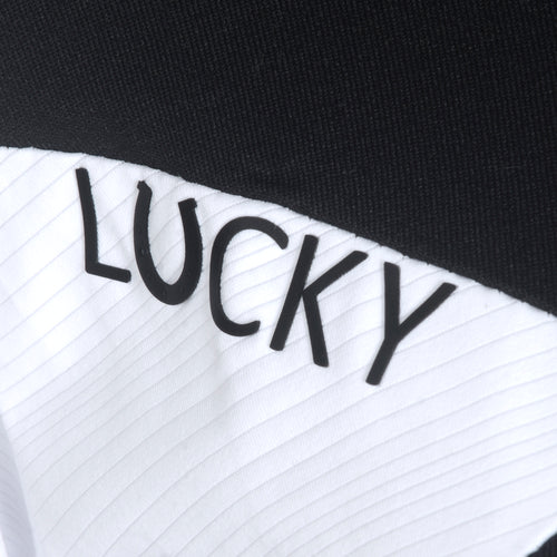 Blusa Prova Hipismo Ibiza LS Infantil Branca e Preta - Lucky_U Riders
