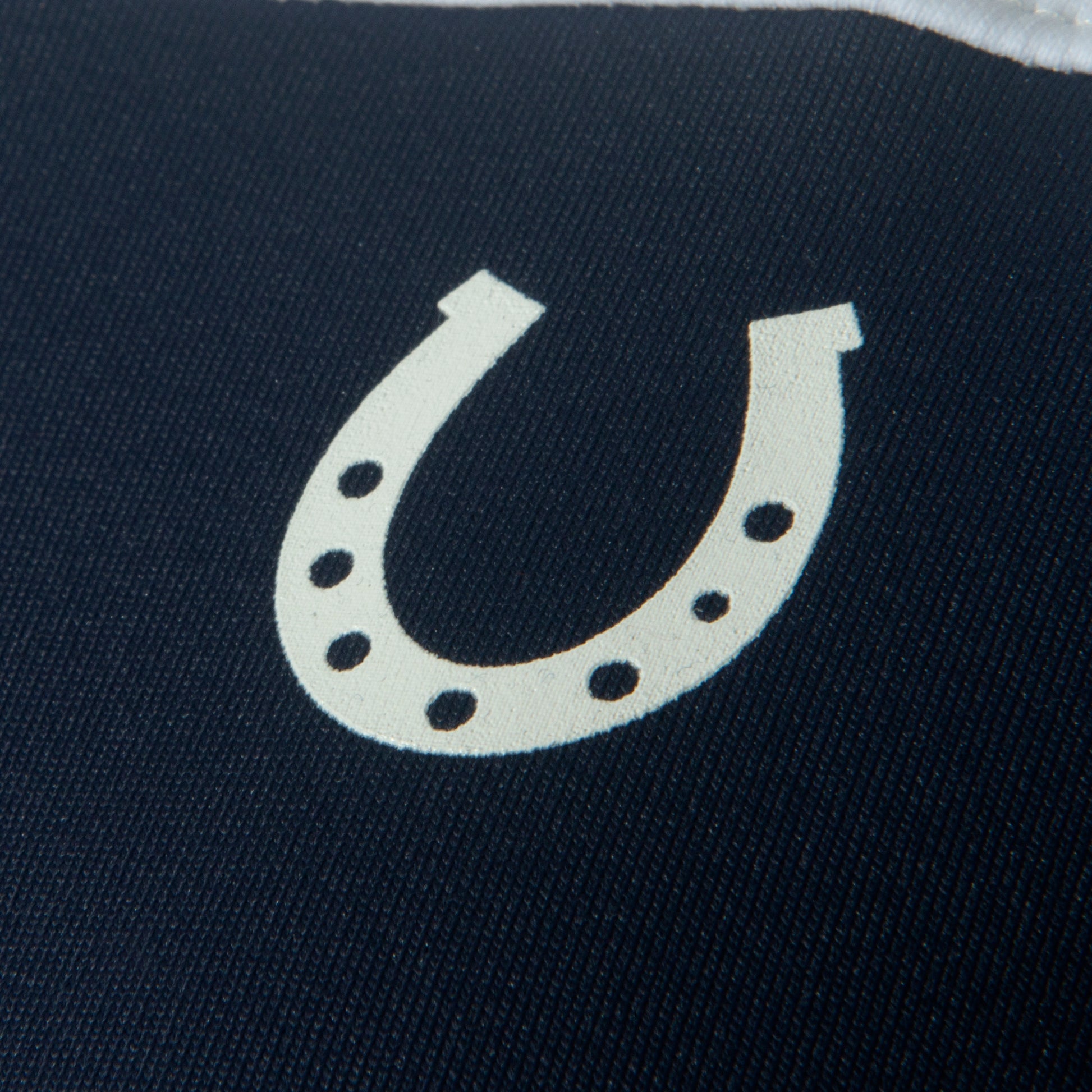 Blusa Prova Hipismo Lucky Equestrian SS Infantil Branco e Marinho - Lucky_U Riders