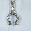 Blusa Prova Hipismo Two Colors SS Infantil Branco e Cinza - Lucky_U Riders