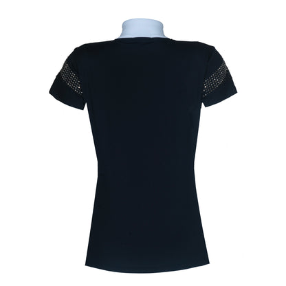 Blusa Prova Hipismo New Shoulder Sparkle Infantil Preta - Lucky_U Riders