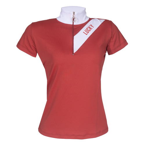 Blusa Prova Hipismo Recorte SS Infantil Tamarindo - Lucky_U Riders