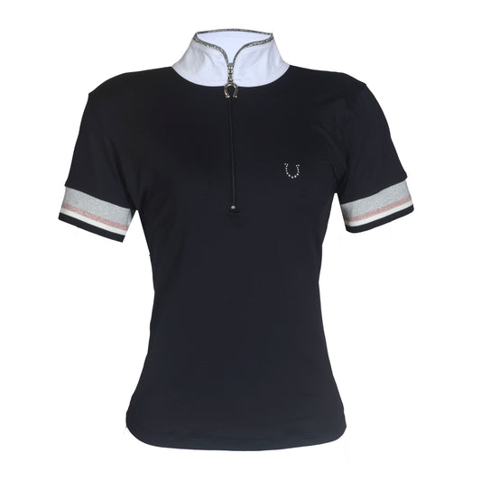 Blusa Prova Hipismo Retilinea SS Preta - Lucky_U Riders