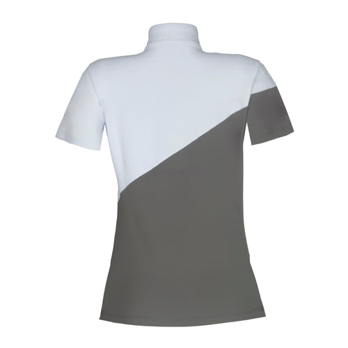 Blusa Prova Hipismo Two Colors SS Branco e Cinza - Lucky_U Riders