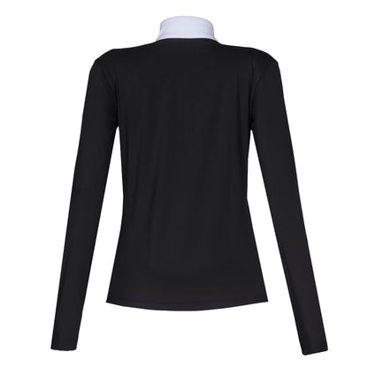 Blusa Prova Hipismo VNeck LS Infantil Preta - Lucky_U Riders