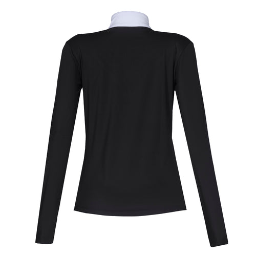 Blusa Prova Hipismo VNeck LS Infantil Preta - Lucky_U Riders