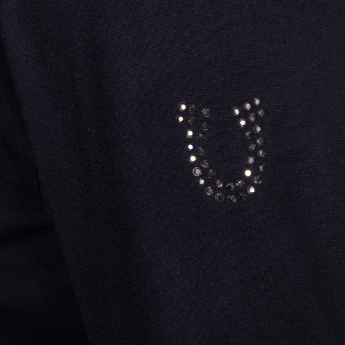 Blusa Prova Hipismo VNeck LS Infantil Preta - Lucky_U Riders