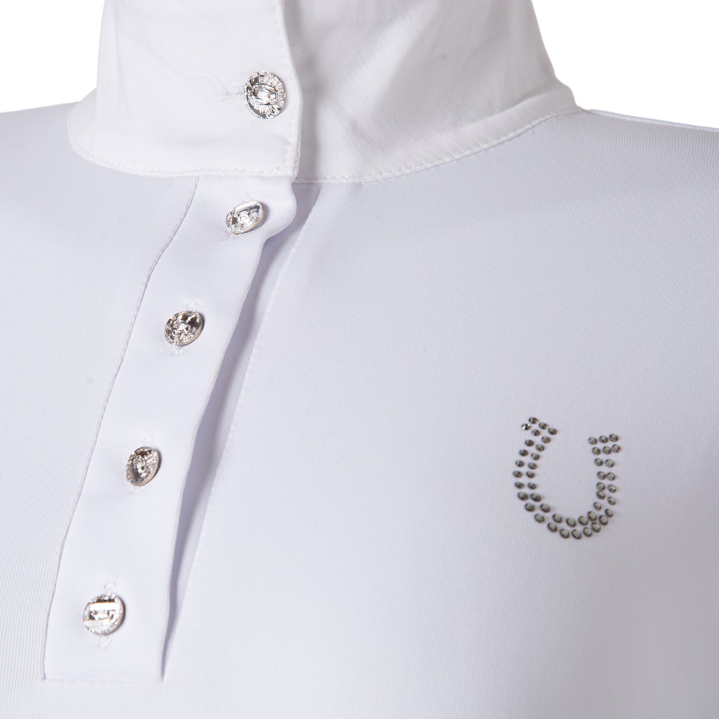 Blusa Prova Hipismo Eletro Swarovski LS Branca