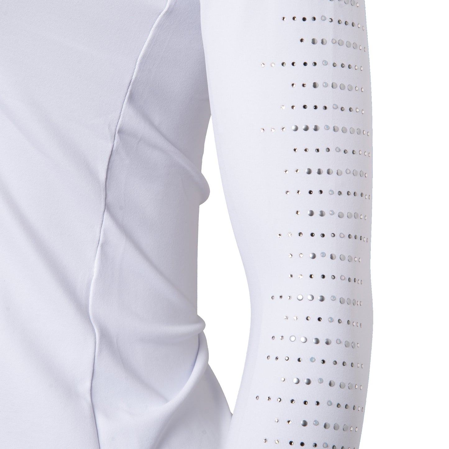 Blusa Prova Hipismo Eletro Swarovski LS Branca