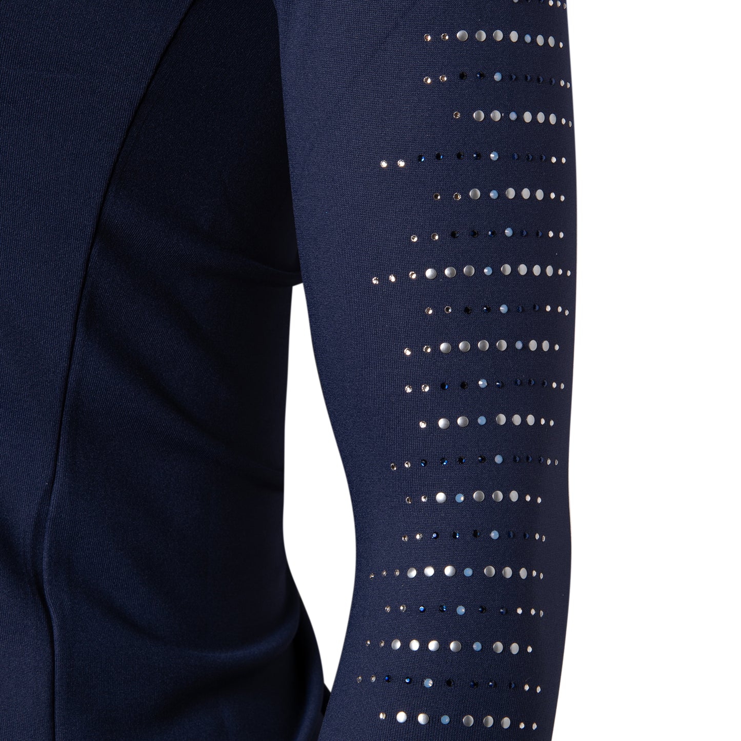 Blusa Prova Hipismo Eletro Swarovski LS Marinho