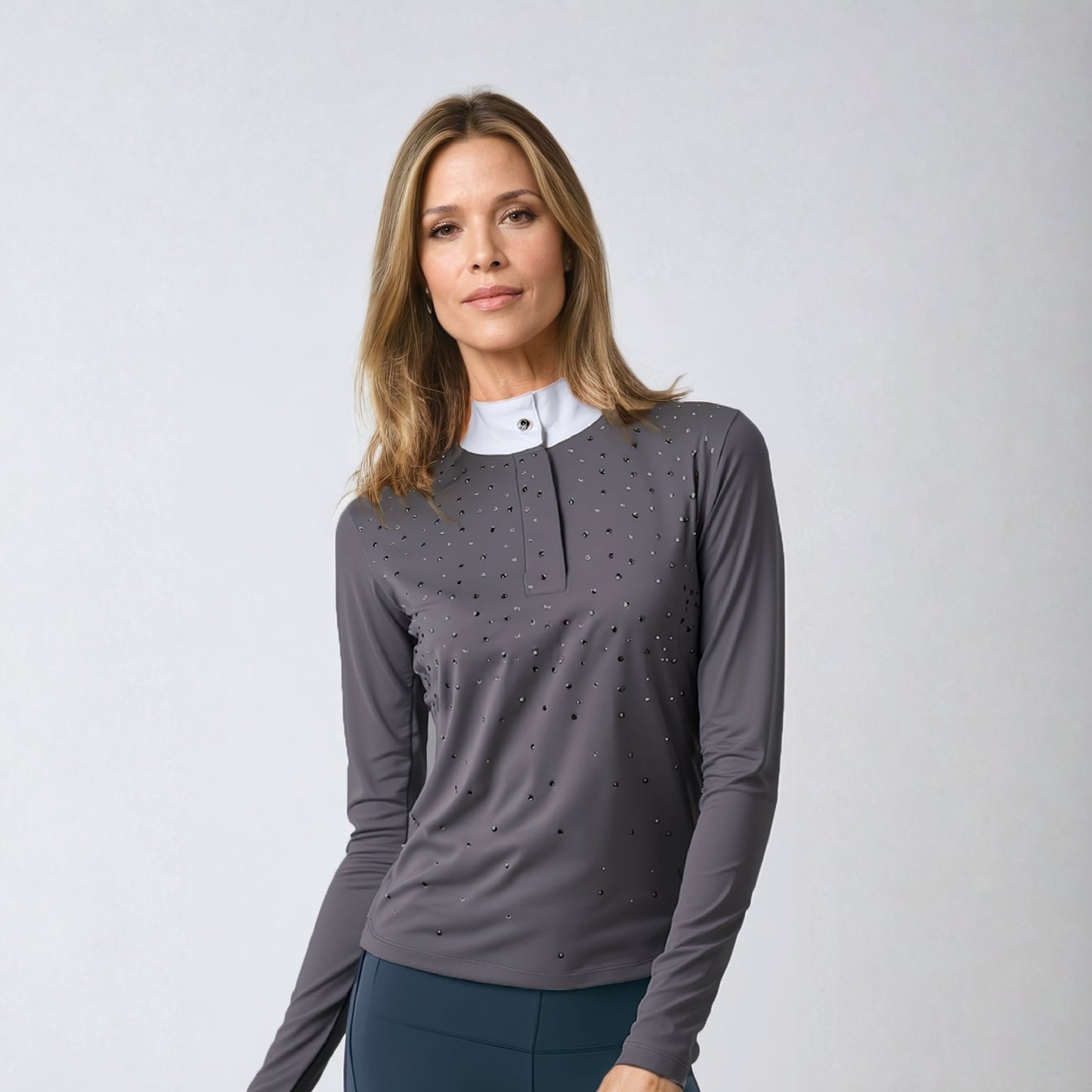 Blusa Prova Hipismo Explosão Swarovski LS Metrópole - Lucky_U Riders