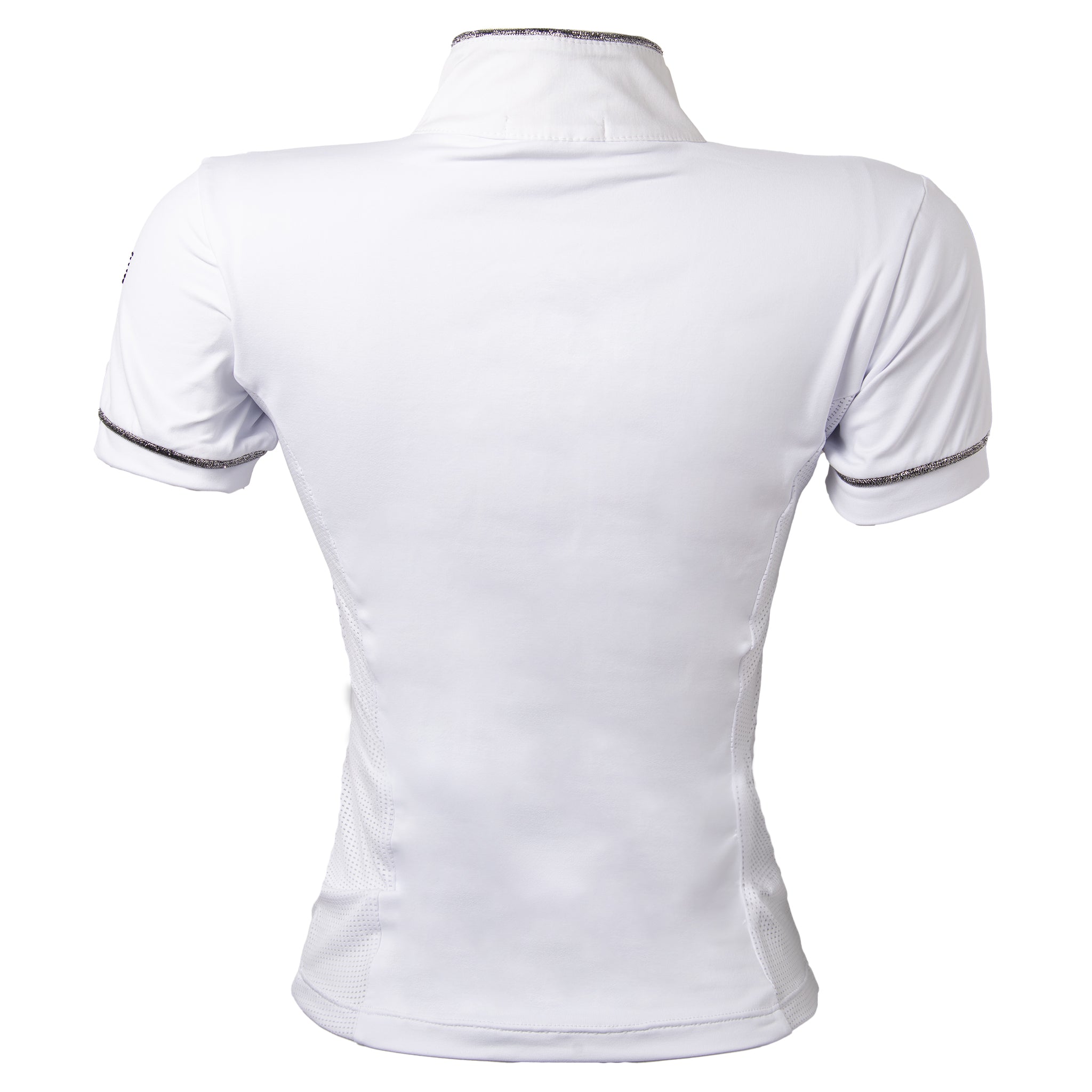 Blusa Prova Hipismo Lucky Details SS Branca e Preta
