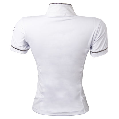 Blusa Prova Hipismo Lucky Details SS Branca e Preta