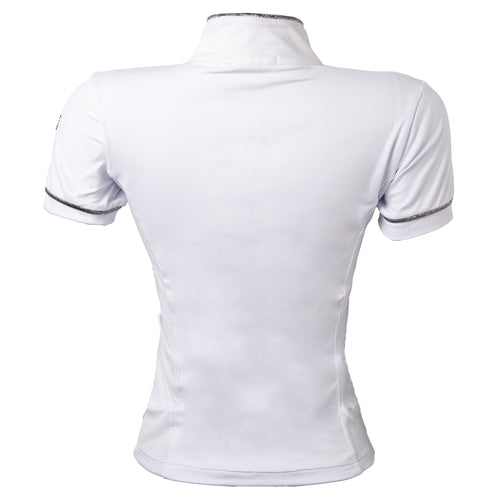 Blusa Prova Hipismo Lucky Details SS Branca e Preta