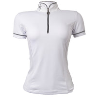 Blusa Prova Hipismo Lucky Details SS Branca e Preta
