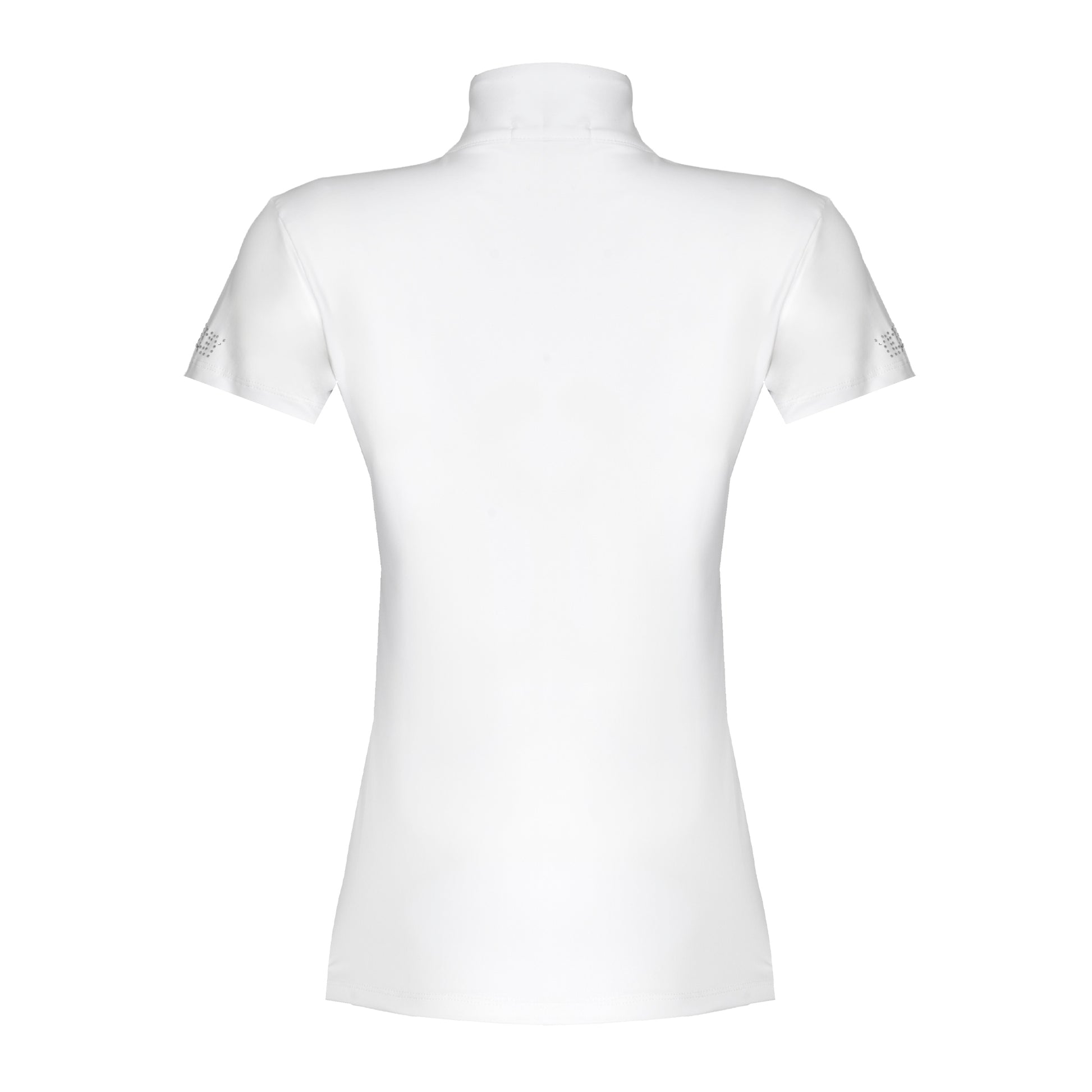 Blusa Prova Hipismo Lucky Shoe Swarovski SS Branca - Lucky_U Riders