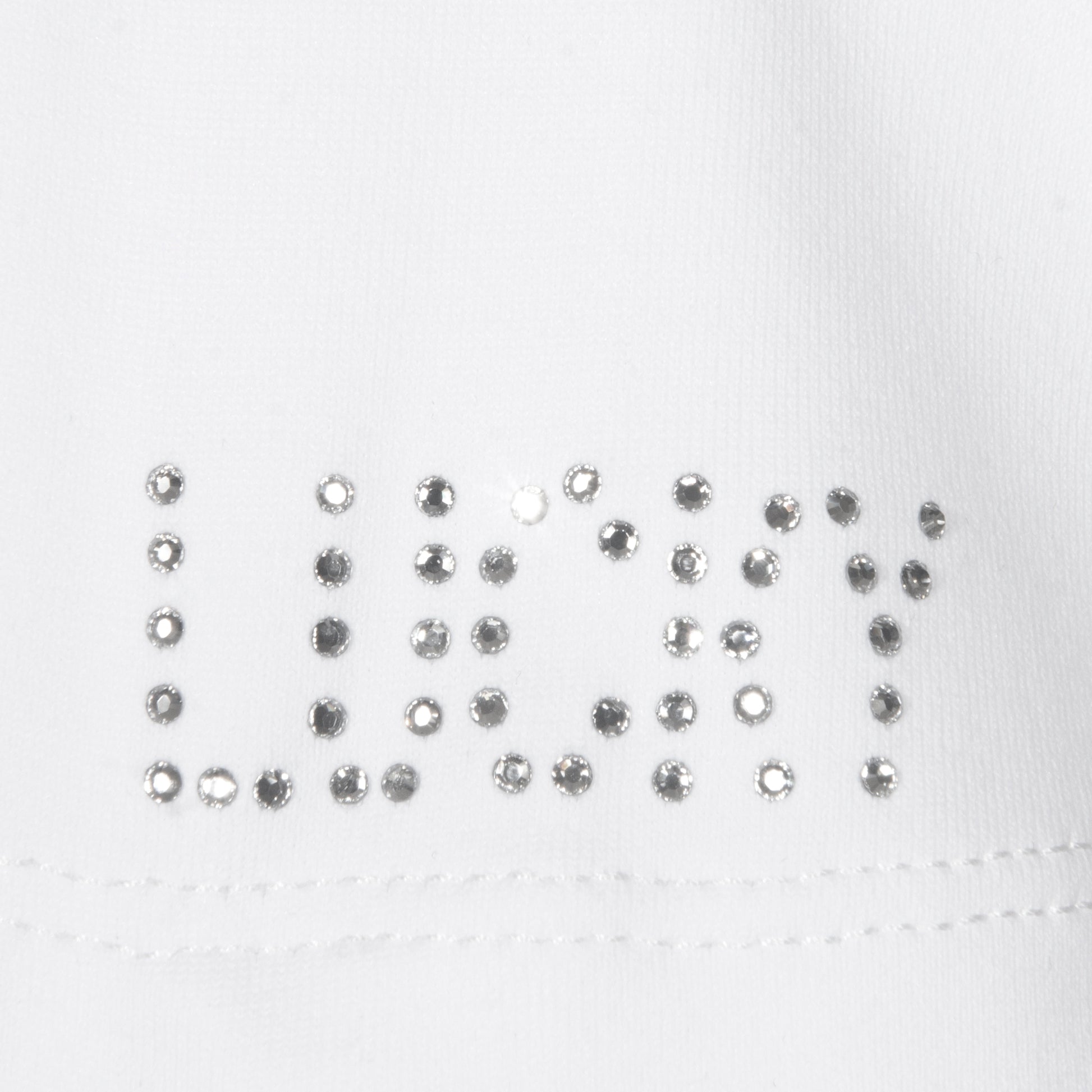Blusa Prova Hipismo Lucky Shoe Swarovski SS Branca - Lucky_U Riders