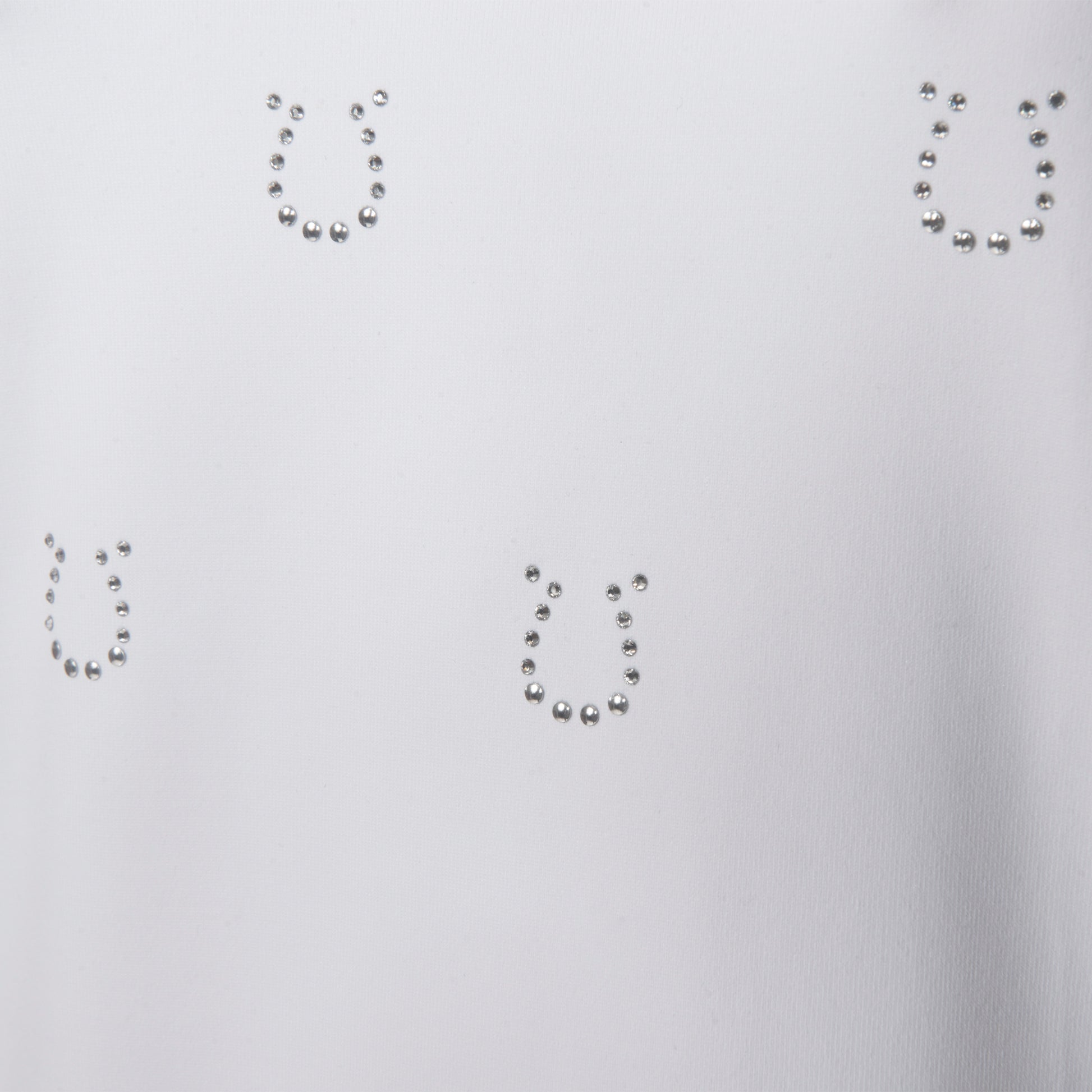 Blusa Prova Hipismo Lucky Shoe Swarovski SS Branca - Lucky_U Riders