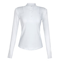 Blusa Prova Hipismo Military Sparkle LS Branca